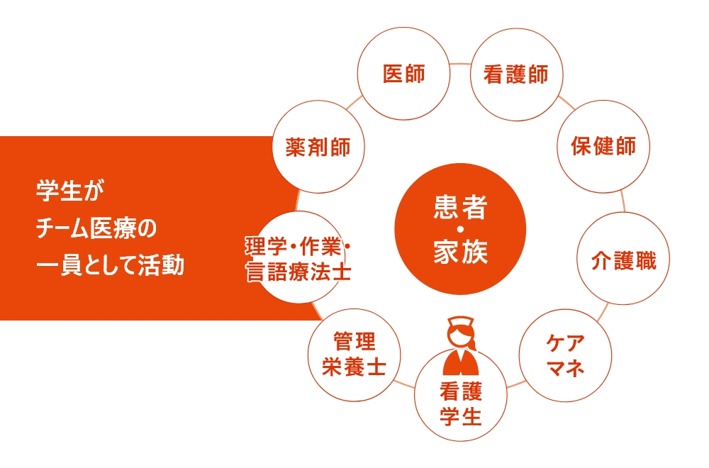 学生がチーム医療の一員として活動